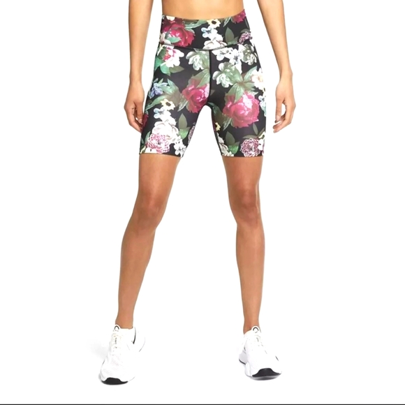 NIKE DRI FIT ONE ICON CLASH FLORAL 7" BIKE TIGHT TRAINING SHORTS Size Small - Picture 12 of 13